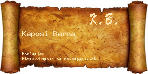 Kaposi Barna névjegykártya